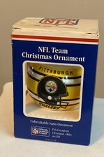Vintage Pittsburgh Steelers NFL Unbreakable Satin Ornament Christmas Ball, Boxed