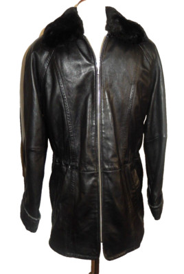 Wilson Leather Men's Med Pelle Studio Leather Jacket Thinsulate Insulated Black