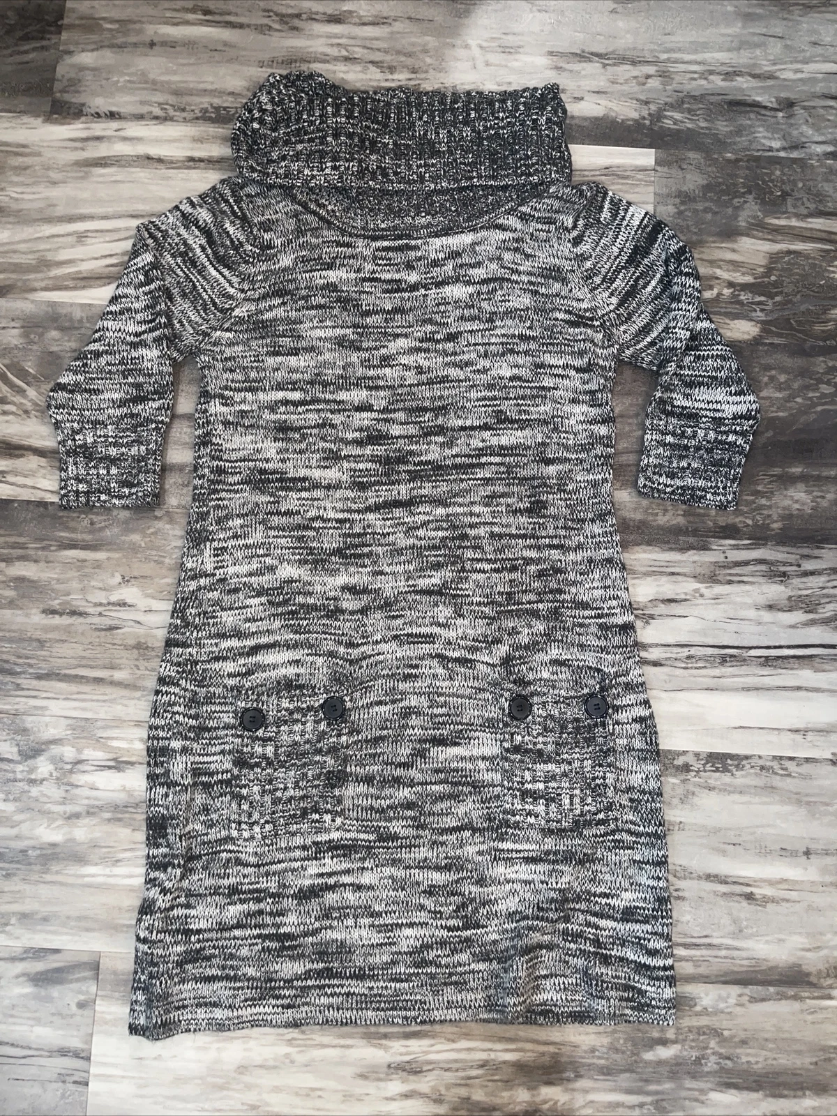 Maglione Alyx Donna Taglia XL Nero Bianco Marmorizzato Abito Grigio Maglia Corta Pull On