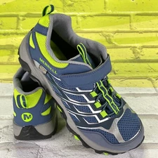 Merrell Kids Moab FST Low A/C Waterproof Hiking Shoe Grey/Green 5M 