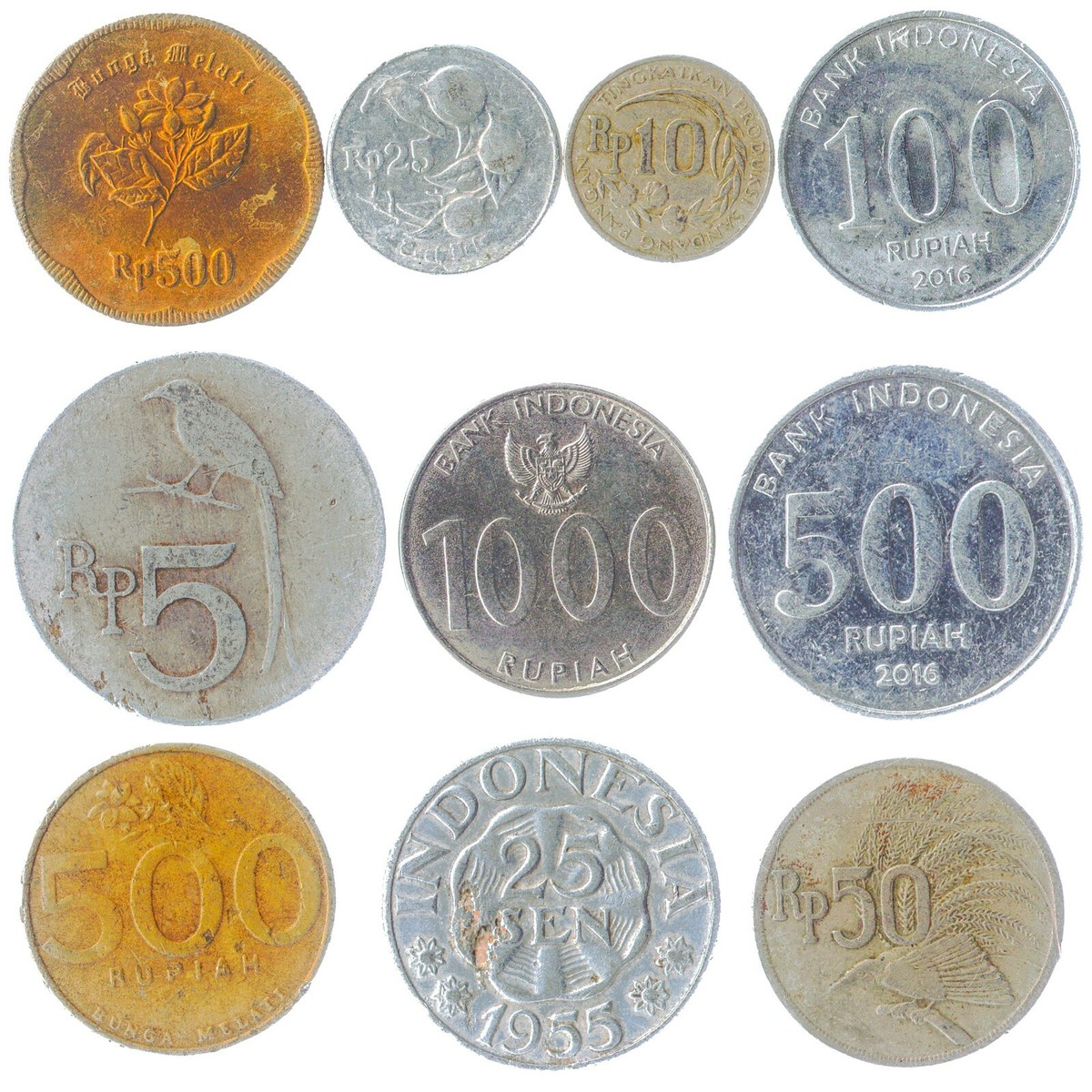 10 DIFFERENT COINS FROM INDONESIA. OLD MONEY, CURRENCY COLLECTION: RUPIAH,  SEN | eBay