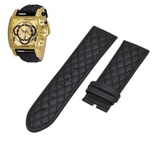 26mm Black Leather Watch Strap For Invicta S1 Rally 27930