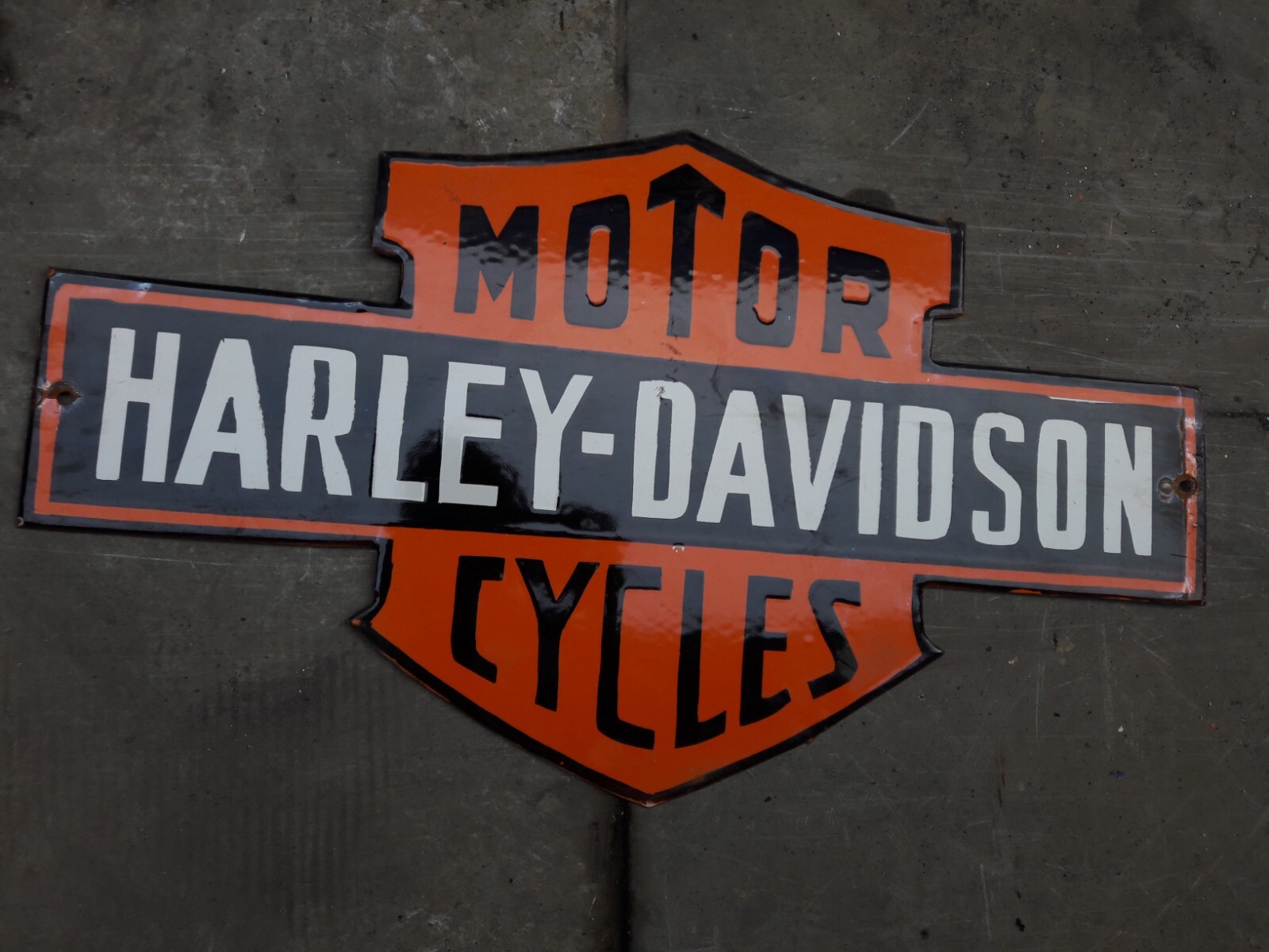 PORCELAIN HARLEY DAVIDSON ENAMEL SIGN 42 INCHES