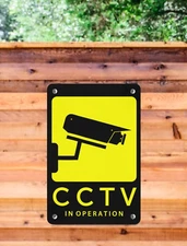 CCTV On Camera Sign Metal Warning Video Surveillance Security 8" x 12"