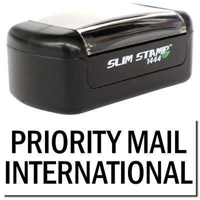 Slim Pre-Inked Priority Mail International Stamp Size 1/2'' Tall x 1-1/2'' Wide