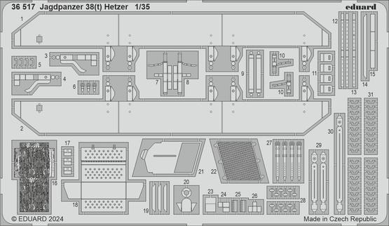 Eduard Accessories 36517 1:35th scale PE Set for Takom Jagdpanzer 38T Heter