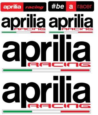 Kit 6 Klebstoffe Aprilia Racing Geschlitzte + 4 Flags Moto Aufkleber Bicolor