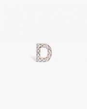 Véritable Diamant Initial D Glissant Pendentif 14k or Massif Nom Breloque Cadeau