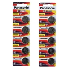 10 x SUPER FRESH Panasonic CR2032 CR 2032 Lithium Battery 3V Coin Cell Exp. 2035