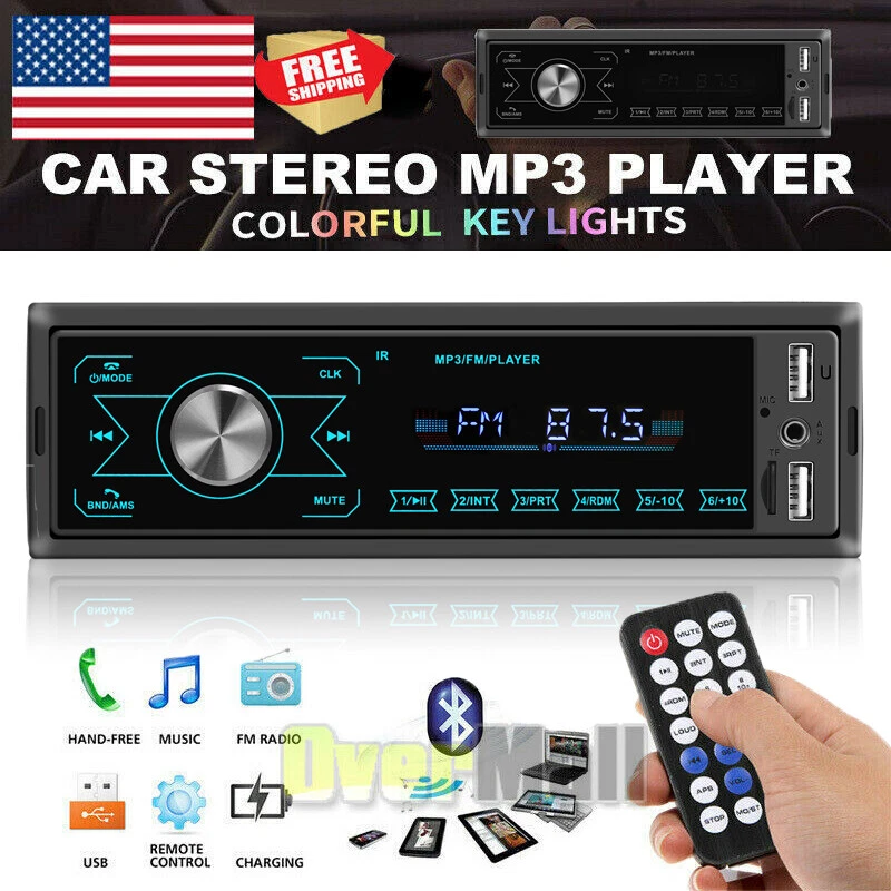 Estéreo del coche Bluetooth Pantalla táctil Radio del coche Bluetooth 4x60w  7 colores 2usb / sd / aux Manos libres Blueto