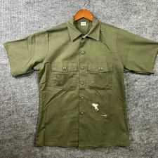 Vintage Military U.S. Shirt Medium Utility Durable Press OG 507 Short Sleeve