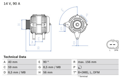 Bosch 0 986 041 500 Alternator for Audi, Seat, Skoda, VW