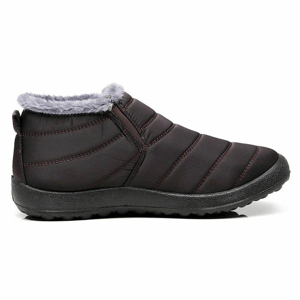 Mens Snow Boots Warm Fur Lined Ankle Waterproof Slip On Outdoor Winter Shoes Mens Snow Boots Warm Fur Lined Ankle Waterproof Slip On Outdoor Winter Shoes