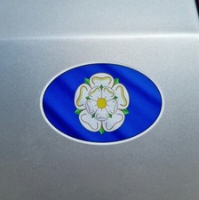 Yorkshire Rose County Flag Oval Vinyl Sticker Decal For Car Van Window 120x80mm