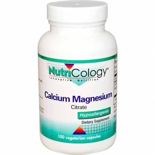 Calcium Magnesium Citrate - 100 Veggie Caps - Nutricology