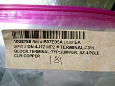 NEW PACK OF 20 AUTOMATION DIRECT DN-4J12 TERMINAL JAMPER BAR 4-POLE