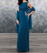 Elegant Mother of the Bride Dresses Floor Length Dress Chiffon Wedding GuestGown