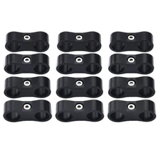 12PCS 4AN Hose Separator Clamp Fits 1/4 Oil Fuel Hose Line Aluminum Adapter