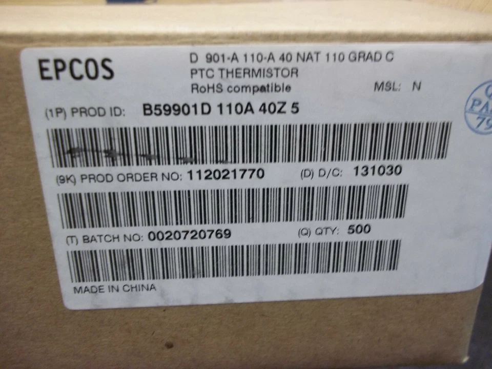 EPCOS B59901D110A40Z5 PTC THERMISTORS QTY. 500 (610) - Image 4 of 4