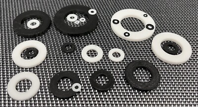 ISO7089 Kunststoffscheibe flach M1,6 M2,5 M2 M3 M4 M5 M6 M8 M10 M12 M16 M20 BLK, WH