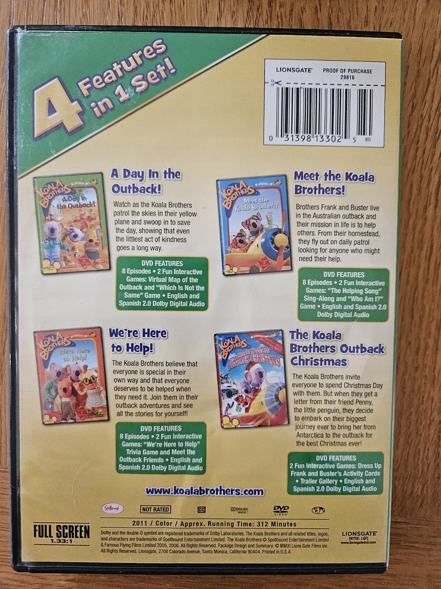 らくまです。LAND/DVD BOX SEASON 1〜4 KOALA BROTHERS DVD 4 DISC SET RARE REGION 1 NTSC USA IMPORT