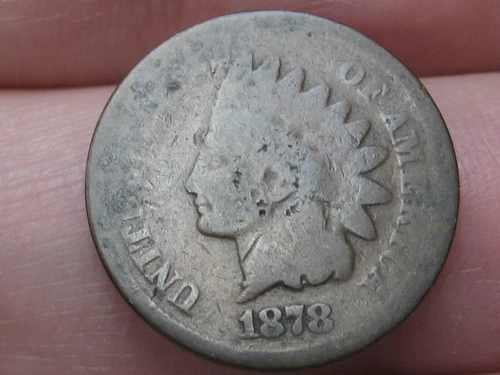 1878 Indian Head Cent Penny- Chocolate Brown, About Good Details