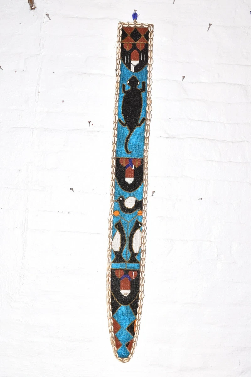 Vintage African Yoruba Beaded Diviner Wall Hanging