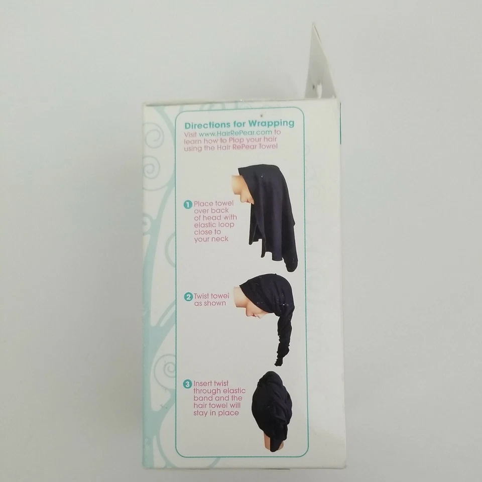 Women's Hair RePear Ultimate Hair Towel Anti Frizz Non Damaging Black Cotton - Image 3 of 4