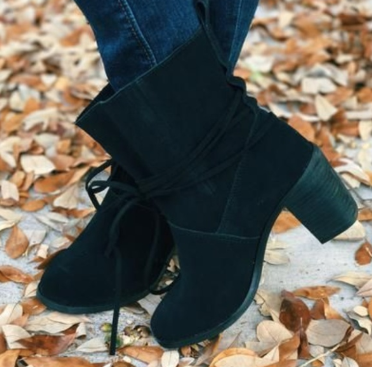 Toms Mila Boot Black Suede Women's sz