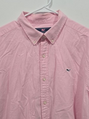 Vineyard Vines Whale Shirt Mens XL Pink Long Sleeve Button Down Cotton Oxford