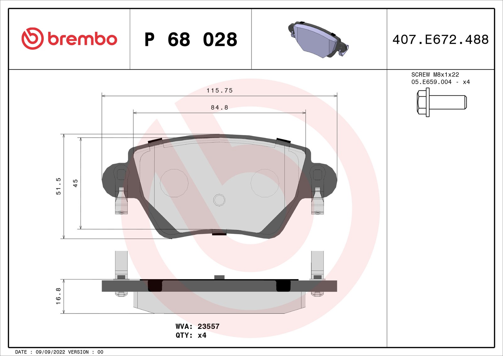 2x ✅Fits BREMBO P 68 028 HAM PADS. REAR RENAULT KANGOO 01- REAR  ⭐UK Seller⭐
