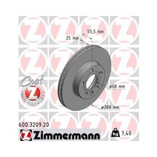 2x ZIMMERMANN Bremsscheibe Ø288mm VORNE für GALAXY SHARAN VW ALHAMBRA SEAT