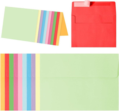30 Pack A4 Blank Cards with Envelopes, 4x6 Colored Folded Cardstock and Matching