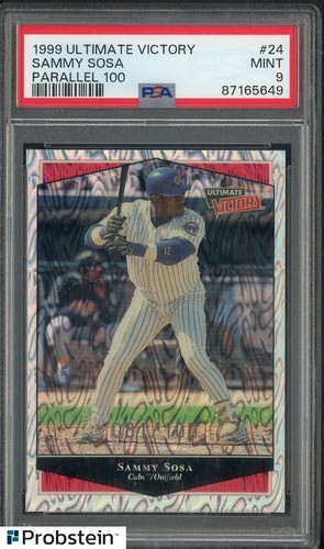 1999 Ultimate Victory Parallel 100 #24 Sammy Sosa Chicago Cubs 81/100PSA 9