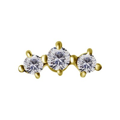 Steckmutter - Cluster mit weißen Zirkonen - CoCr NF - Gold - PI-058