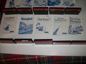 Sega Master System  10 Game Lot w/ cases and manuals all  OUTRUN, ROCKY,MORE