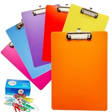 6 Pack Plastic Clipboards,Office Clipboards Standard A4 Letter Size,Colorful ...