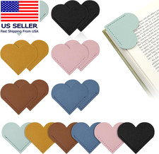 18 Pcs Leather Heart Bookmarks, 6 Colors Cute Book Marks, Corner Page Book Marks
