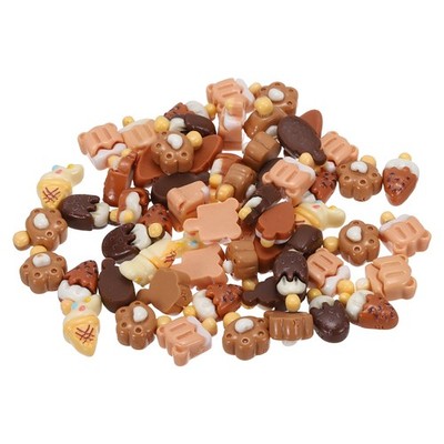 Mini Resin Foods, Tiny Bear Paw Ice Cream (Chocolate Color, 100pcs)