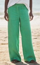 Frank & Eileen Madeline Green Linen Patch Poc...