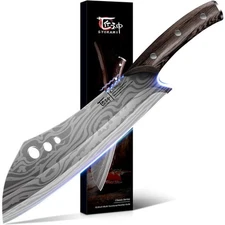 Butcher Knife, 10 Inch Meat Cleaver Chef Knife with Herb Stripper, Japanese S...