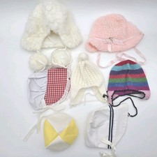 Vtg Antique Baby Doll Bonnets Hats Lot For Bisque Comp HP Dolls 22