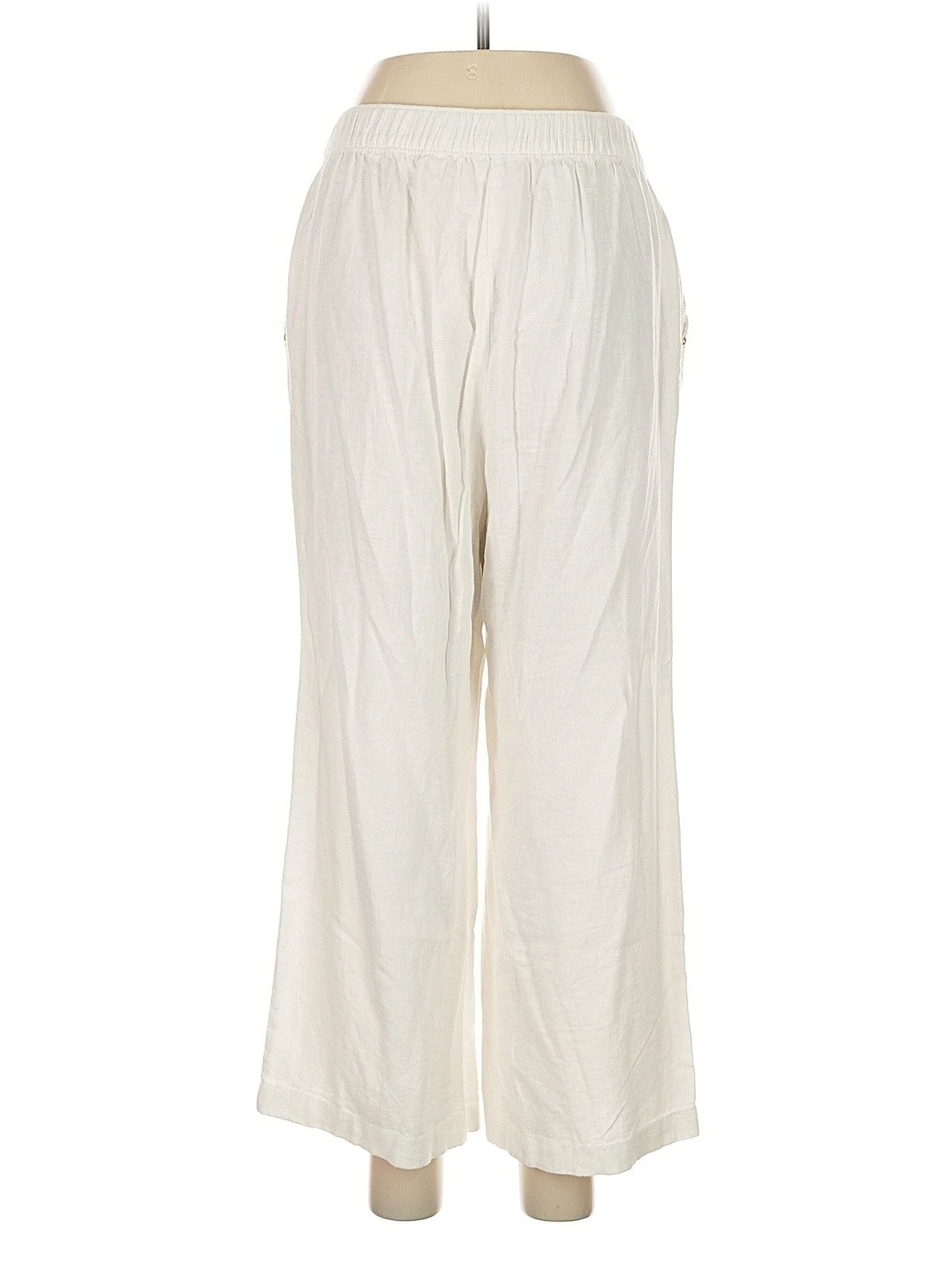 MICHAEL Michael Kors Women Ivory Linen Pants M thumbnail 2