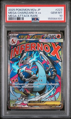 2025 POKEMON JAPANESE M2A-MEGA DREAM EX #223 MEGA CHARIZARD X EX PSA 10