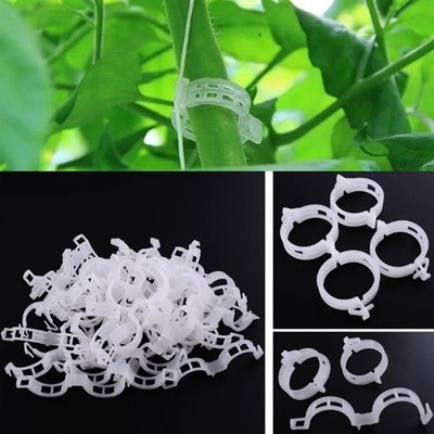 100 Stück Pflanzenclips Kunststoff Pflanzenklammern Tomatenclips Rankhilfen
