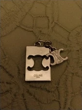 Celine Silver Tone Zipper Pull Charm