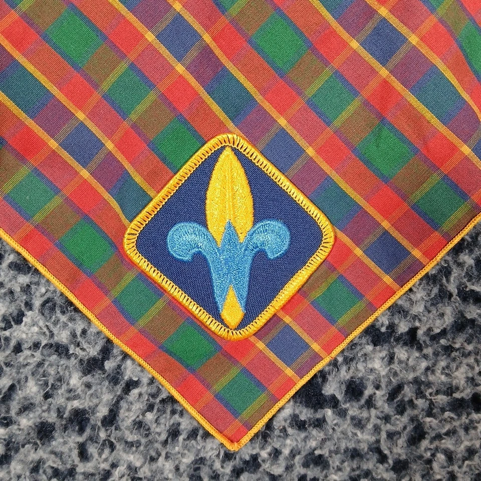 Boys Scouts Webelos Neckerchief Plaid Red Embroidered Logo Patch - Image 2 of 4