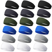 18 Pcs Sports Sweatbands for Men Women Camo Bright Colors, Colors