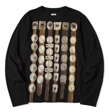 KAPITAL 20/- Jersey crew long sleeve Tee curtain concho pt t-shirt black new