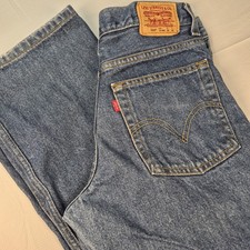 Levi's 569 Boys Sz16 28W x 28L Loose Straight Denim Blue Jeans Dk Wash EUC